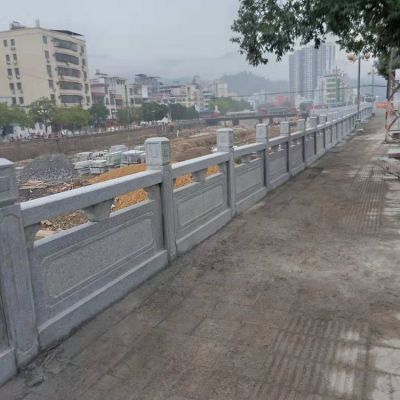 河道城市街道大理石石雕圍欄雕塑