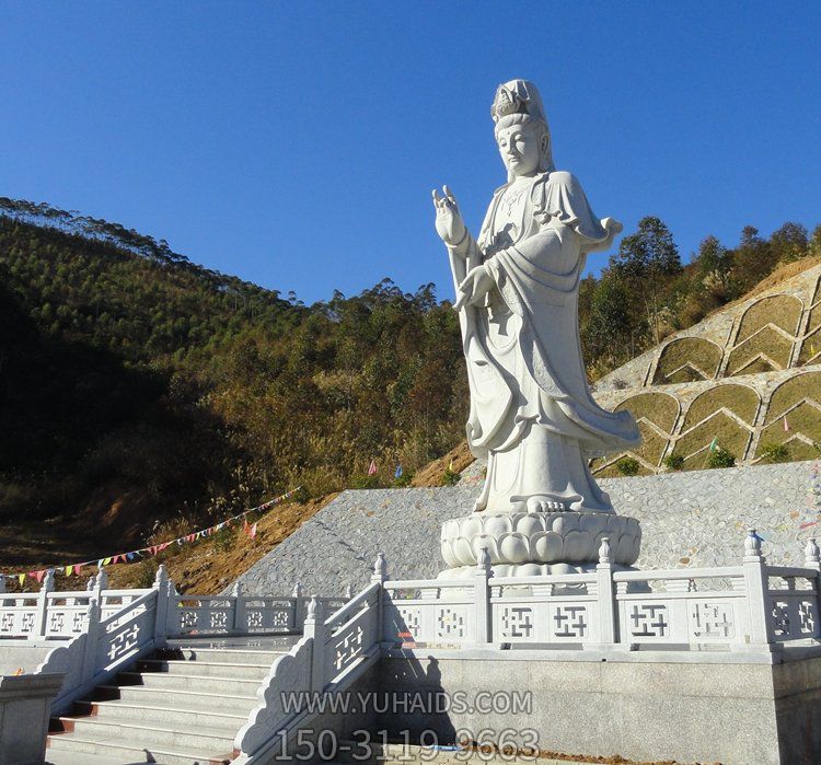 景區擺放大理石浮雕滴水觀音雕像雕塑