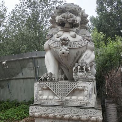 公園創意大型大理石石雕獅子雕塑