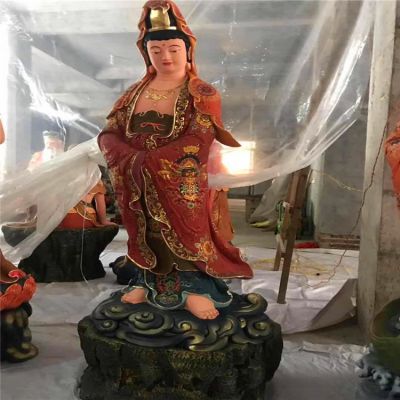 玻璃鋼彩繪大型景觀寺廟供奉神佛觀音雕塑