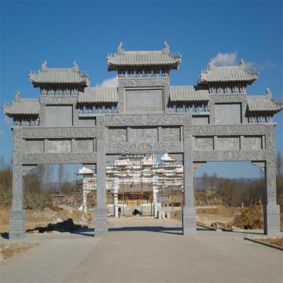 古建筑村口大型牌坊雕塑