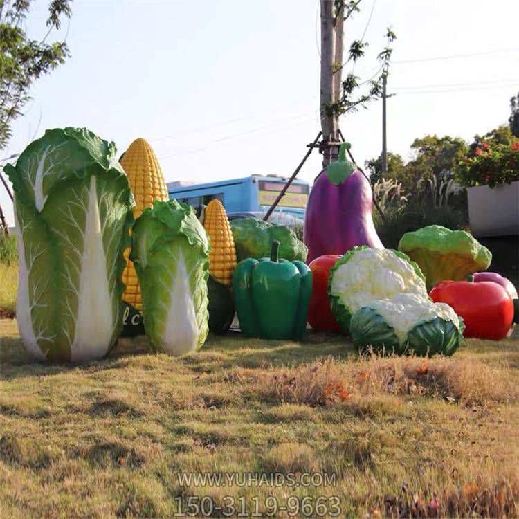 玻璃鋼彩繪仿真植物戶(hù)外園林景觀水果蔬菜雕塑