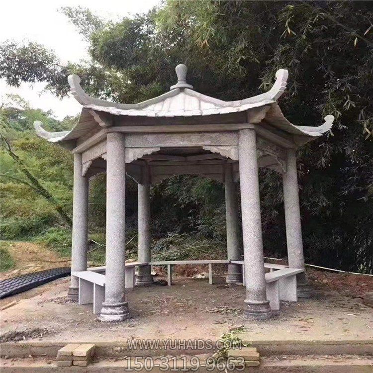 戶外公園大理石石雕涼亭擺件雕塑