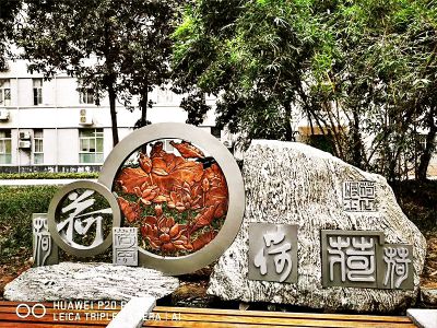 公園不銹鋼仿銅荷花浮雕景觀石雕塑