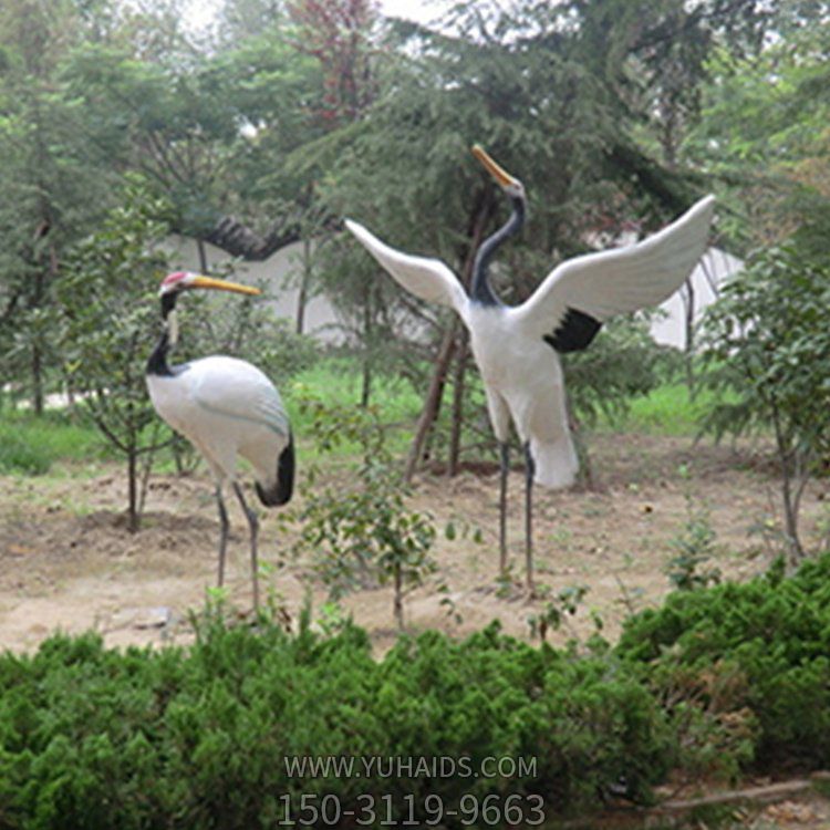 公園景區玻璃鋼仿真動物仙鶴雕塑