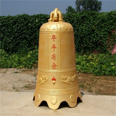 玻璃鋼仿銅噴漆警鐘長鳴鐘寺院戶外擺件