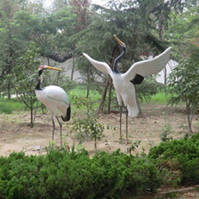 公園景區玻璃鋼仿真動物仙鶴