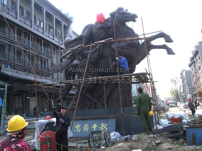 山西運城關(guān)王廟關(guān)公主雕塑安裝完成